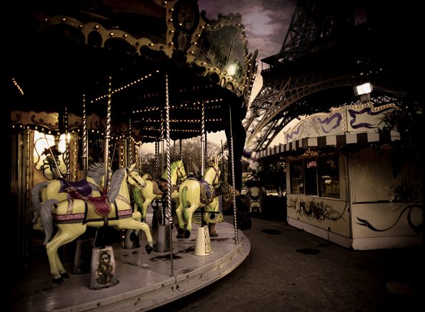 Carousel and Eiffel Tower
